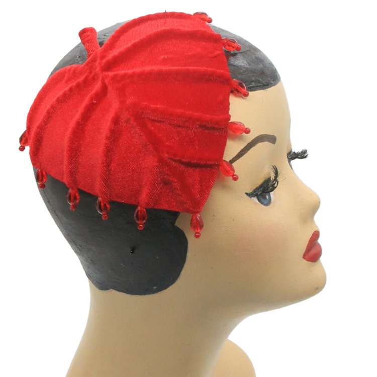 heart leaf fascinator red velvet
